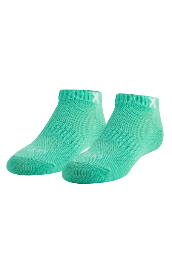 Basix Athletic Ankle Socks Mint Heather Cushioned Footbed, Breathable Knit, Arch Support,