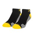 thumbnail image 1 of Basix Ankle Socks for Men, Comfort Athletic Fit, Cotton Blend, Yellow Black Heather, 1 of 6