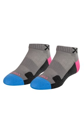 – Basix Gray Black Blue Pink Ankle Socks – Medium Unisex Size – Cushioned Cotton Blend with