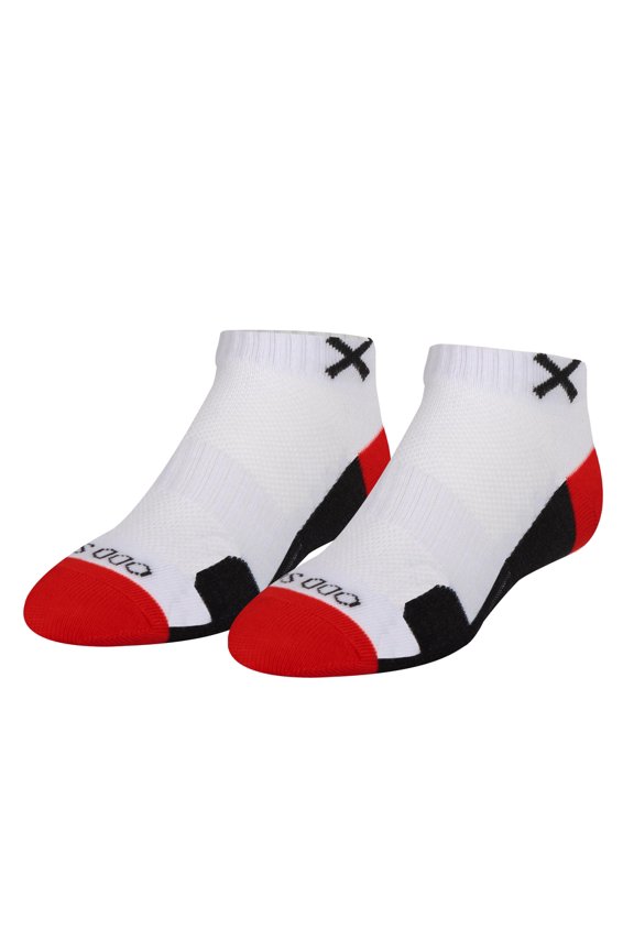 – Basix Red White Black Ankle Socks – Medium Unisex Size – Cushioned Cotton Blend with Arch
