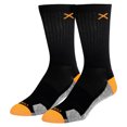 thumbnail image 1 of Basix Crew Socks for Men, Comfort Athletic Fit, Mid-Calf, Cotton, Orange Black Heather, 1 of 6