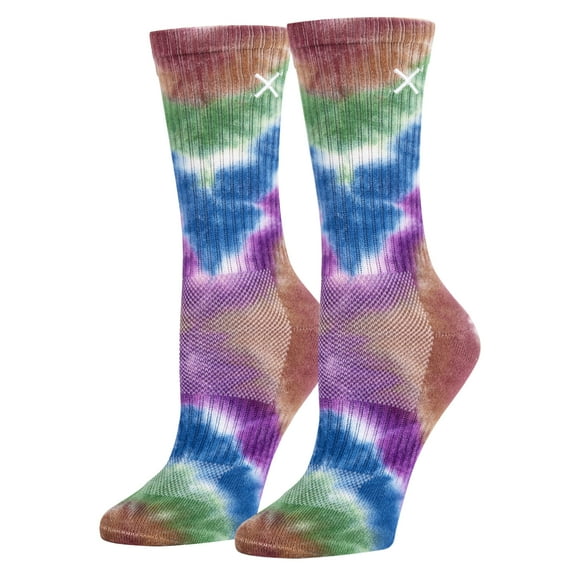 ODD SOX – Basix Unisex Crew Socks – Tie Dye Hippy – Medium – Soft Cotton Blend Ribbed Crew,