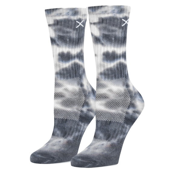 ODD SOX – Basix Unisex Crew Socks – Tie Dye Storm – Medium – Soft Cotton Blend Ribbed Crew,