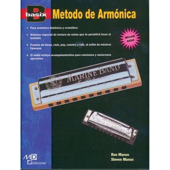 Pre-Owned Basix Harmonica Method: Spanish Language Edition, Book & CD (Paperback 9788863880472) by Steven Manus, Ron Manus