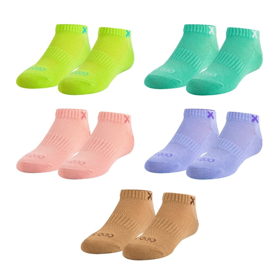 Odd Sox Basix Big Kids Ankle Socks 5-Pack – Soft Pastel Cotton Blend – Breathable Everyday Comfort