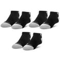 thumbnail image 1 of ODD SOX – Basix Little Kids Ankle Socks – 3-Pack Black Gray – Soft Cotton Blend Low Profile Fit –, 1 of 3