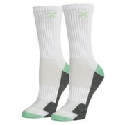 Basix   Mint White Heather Athletic Crew Socks   Size Medium   Cotton Blend Cushioned Comfort,