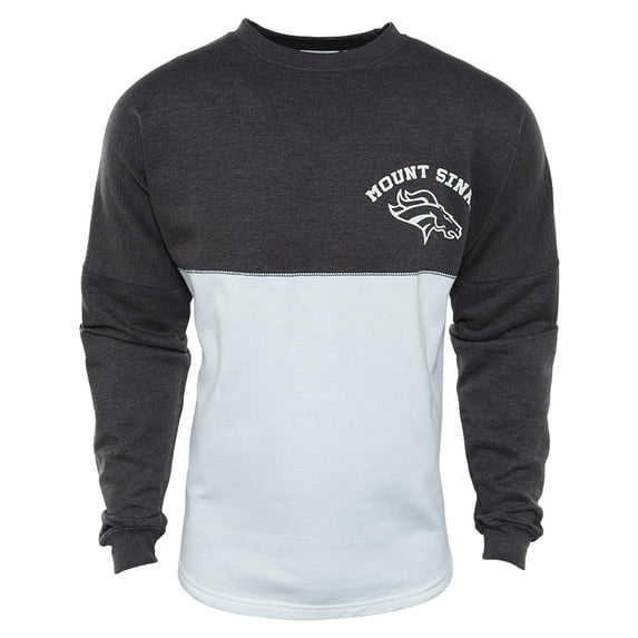 Basix Of America Mount Sinai Softball Two Tone Fleece Crewneck Pullover Sweatshirt Unisex Style : CNR-5000-02
