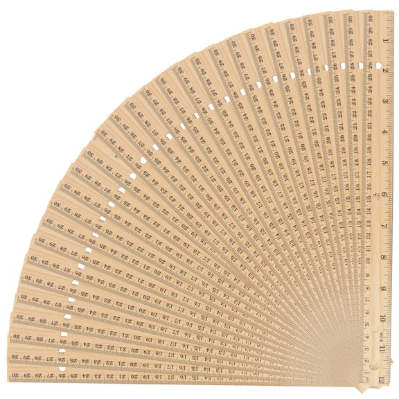 Basix 30 Pack 12 Inch Hardwood Wooden Rulers with Metal Edge for School and Office