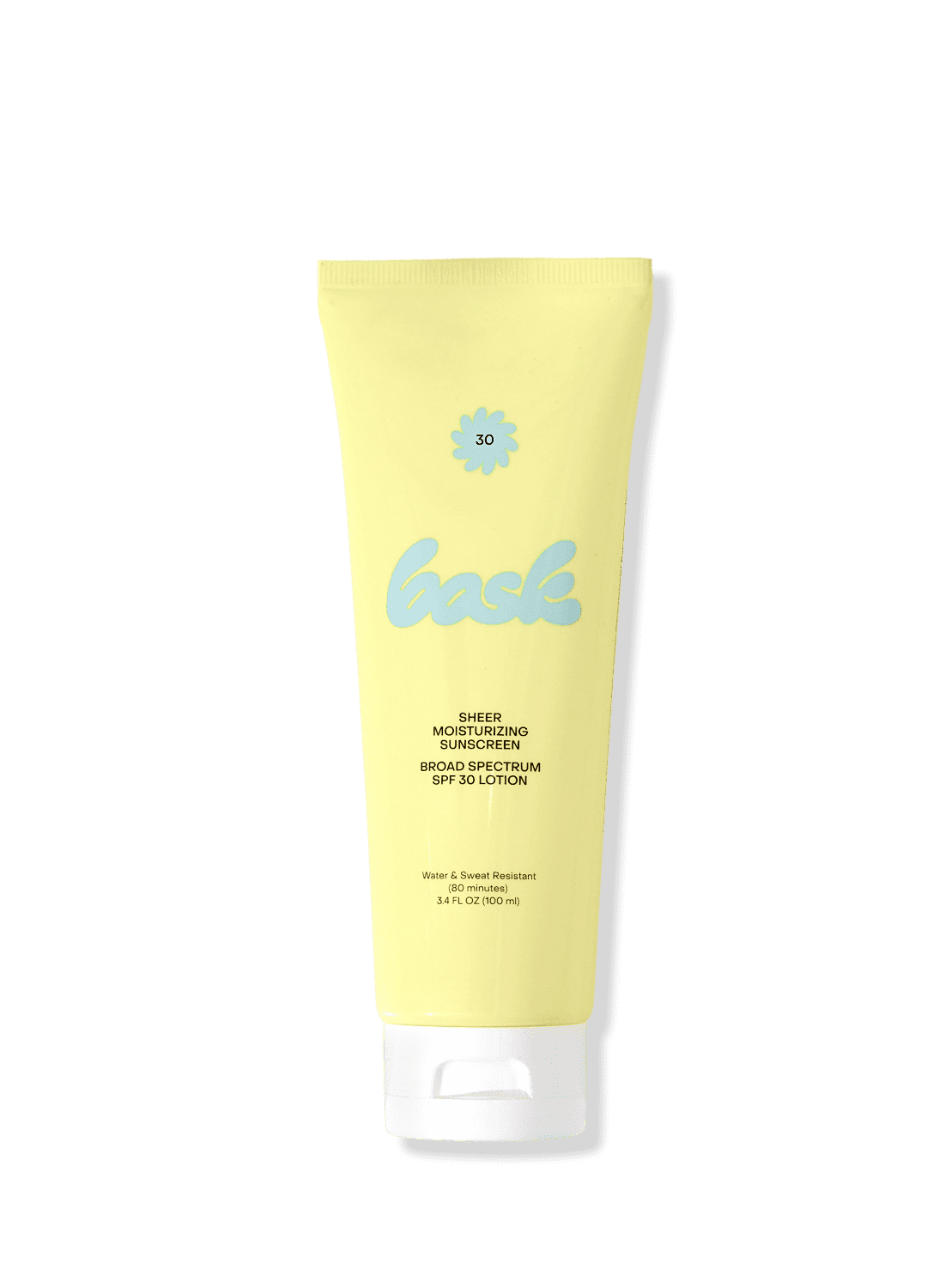 Bask Broad Spectrum SPF 30 Sheer Moisturizing Sunscreen Lotion Water and Sweat Resistant  3.4 Oz