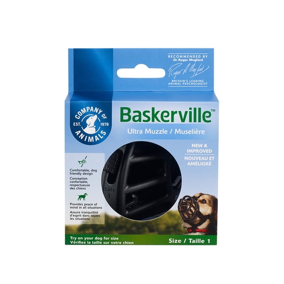 Baskerville Ultra Black Muzzle for Dogs Size 1