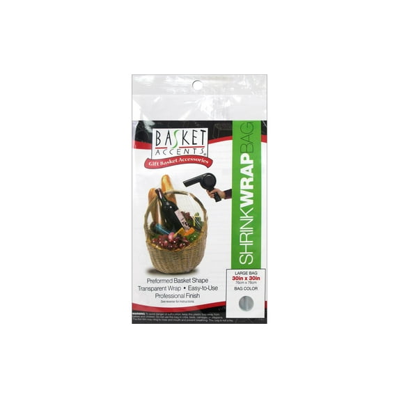 Basket Accents Large Shrink Wrap Bag, 1-Pack