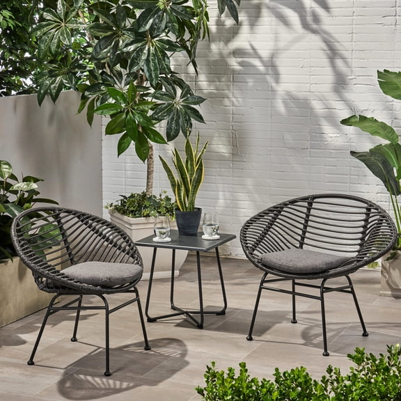 Basket Chair | Suitable for Warm Afternoon Relaxing and Modern Interior | Handcrafted Polyethylene Rattan Seat | Steel Frame Ensures Stability and Durability