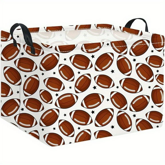 Basket Empty Gift Basket with HandlesCloset Shelf Storage Organizer Bins Ry Hamper Books Box Room Decor(Football), Shelf Baskets