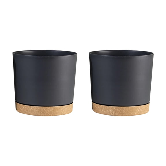 Basket Flowerpot Balcony Planting Pots Home Plant Flower Pots Planter Garden with Drainage Tray