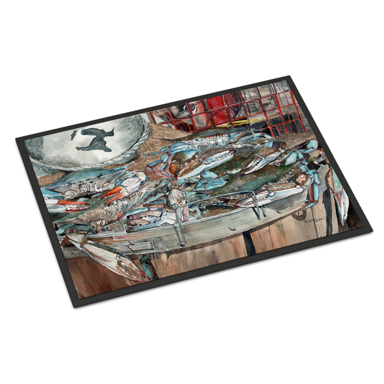 Basket Full of Blue Crabs Door Mat