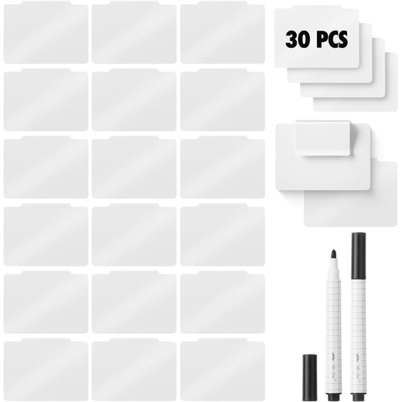 - Basket Labels Clip On Set, 30 pcs Clip On Labels for Storage Bins with 2 Black Markers, Basket Tags, Easy to Clean