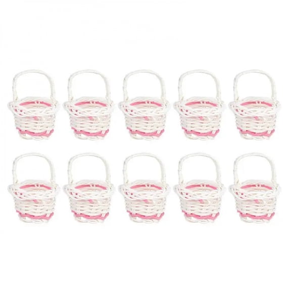 Basket Mini Baskets Flower Small For Woven Wicker Miniature With Picnic Girl Handle Gift Favors Storage Rattan Tiny Decorative