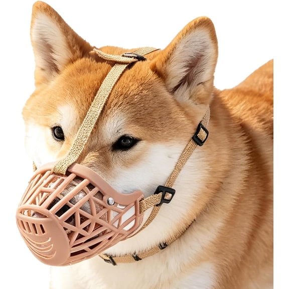 Basket Muzzle | Anti Barking Biting Basket Muzzle | Soft Dog Mouth Cover | for Snout Face Chewing Scavenging Biting Grooming Training Duck Cat Parrot Pet Puppy
