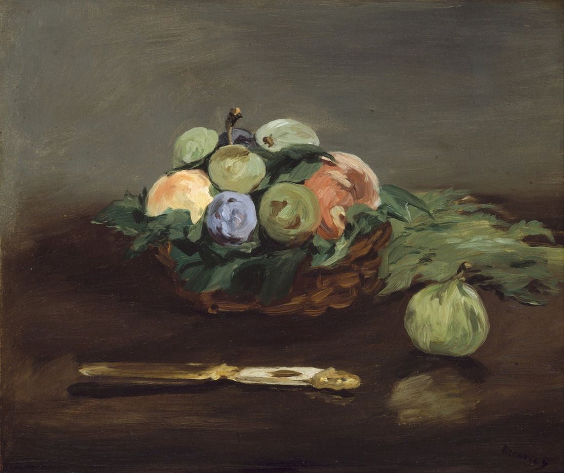 Basket Of Fruit Canvas Art - Edouard Manet (18 x 24)