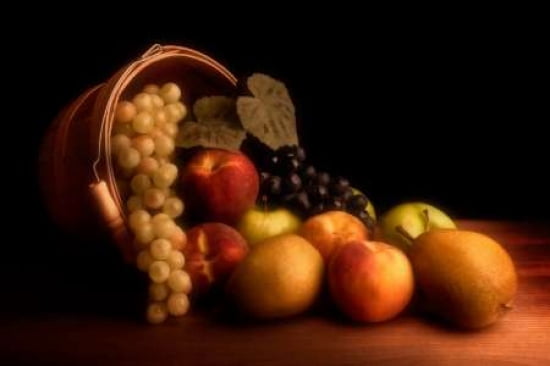 Basket Of Fruit Canvas Art - Tom Mc Nemar (12 x 18)