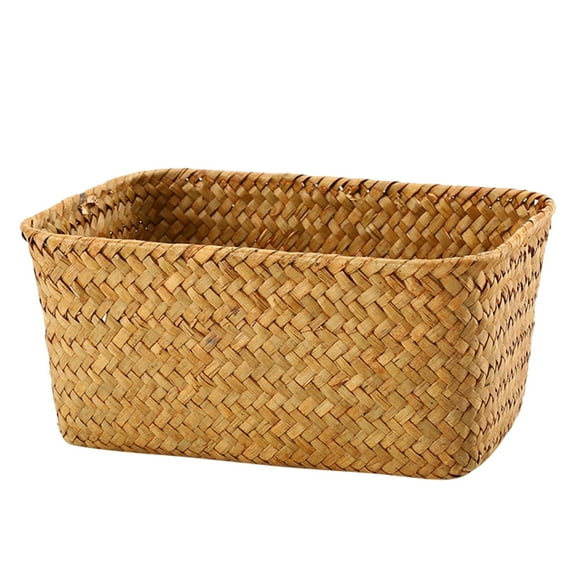 Seagrass Basket Organizer Storage Cube Wicker Woven Hyacinth Basket for Vegetables Fruit Bathroom Toilet Closet Picnic