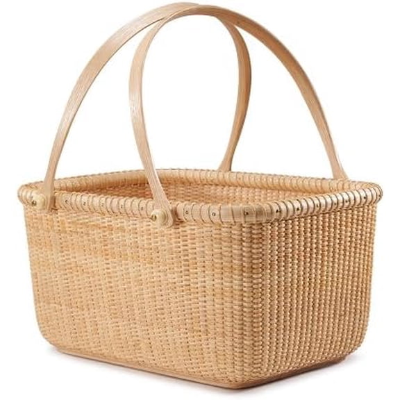 Basket Personal Tote Fruit Plates Storage Basket, Desktop Organizer, Woven Rattan, Chinese Traditional Handicrafts, Casual Style, Natural Environmental Protection$$Home Decor, Kitchen, & Other