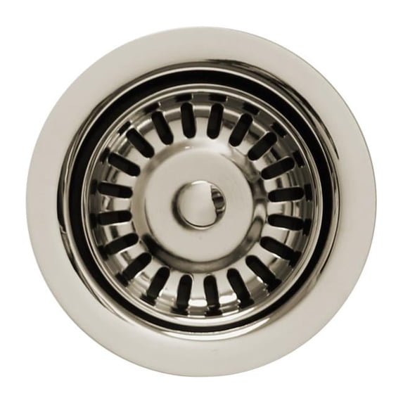 Whitehaus Collection RNW35L-PN 3.5 in. Basket Strainer For Deep Fireclay Sink - Polished Nickel