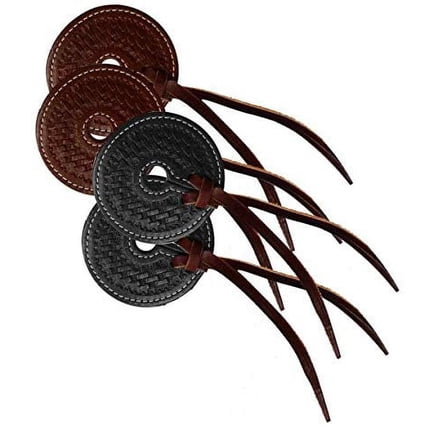 Basket Tooled Leather Bit Guards