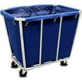 thumbnail image 1 of Basket Trucks ,Large Stainless Steel Laundry Trolley Cart with Wheels - Heavy Duty Rolling Laundry Cart for /Home，350L/9.9 Bushel,35.4" Lx25.6 Wx31.5 H(Color:Blue), 1 of 6