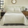 thumbnail image 1 of Basket Weave 100% Cotton Jacquard MatelassÃÂ© Bedspread Set Ivory / Full, 1 of 1