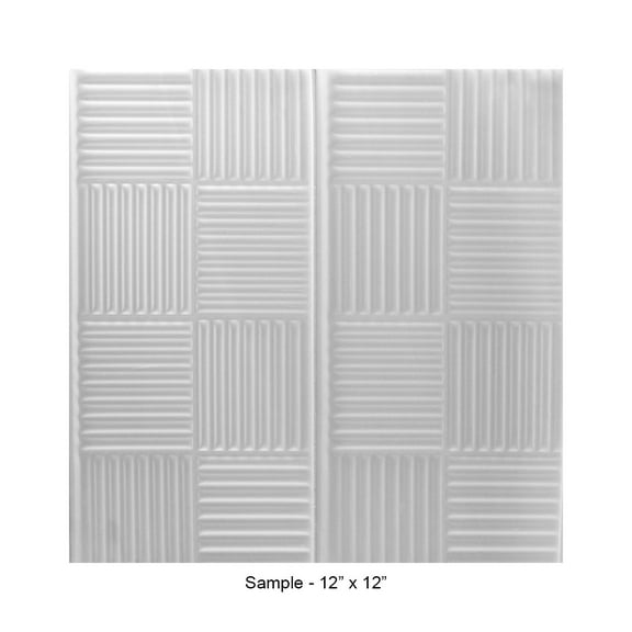 Basket Weave 12 in x 12 in Ceiling Light Diffuser Panel in Tiffany White Sample - 1 Piece
