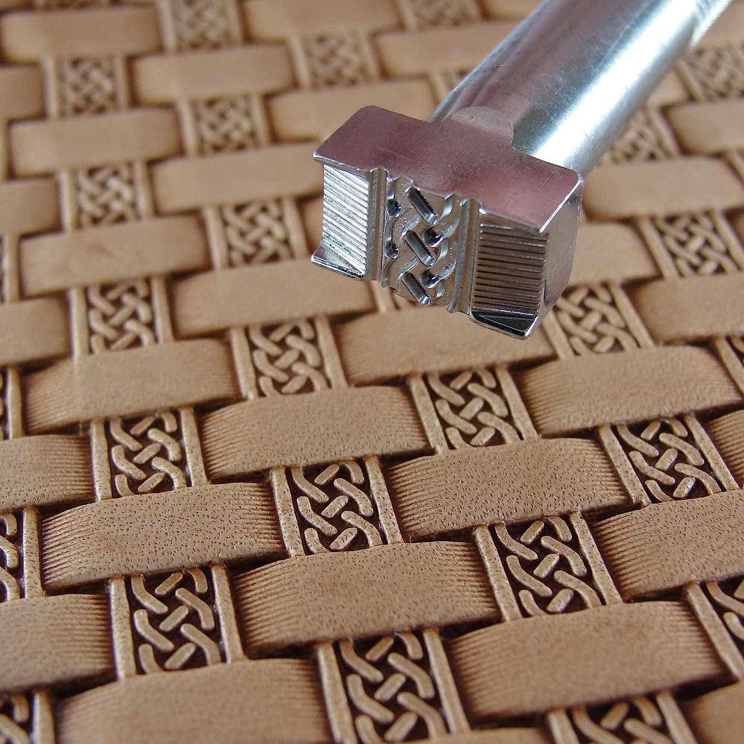 Basket Weave Leather Stamp, Stainless Steel Leather Stamping Tool