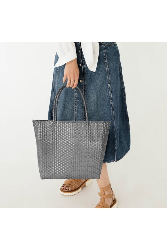 Basket Weave Tote Bag / Shoulder Bag
