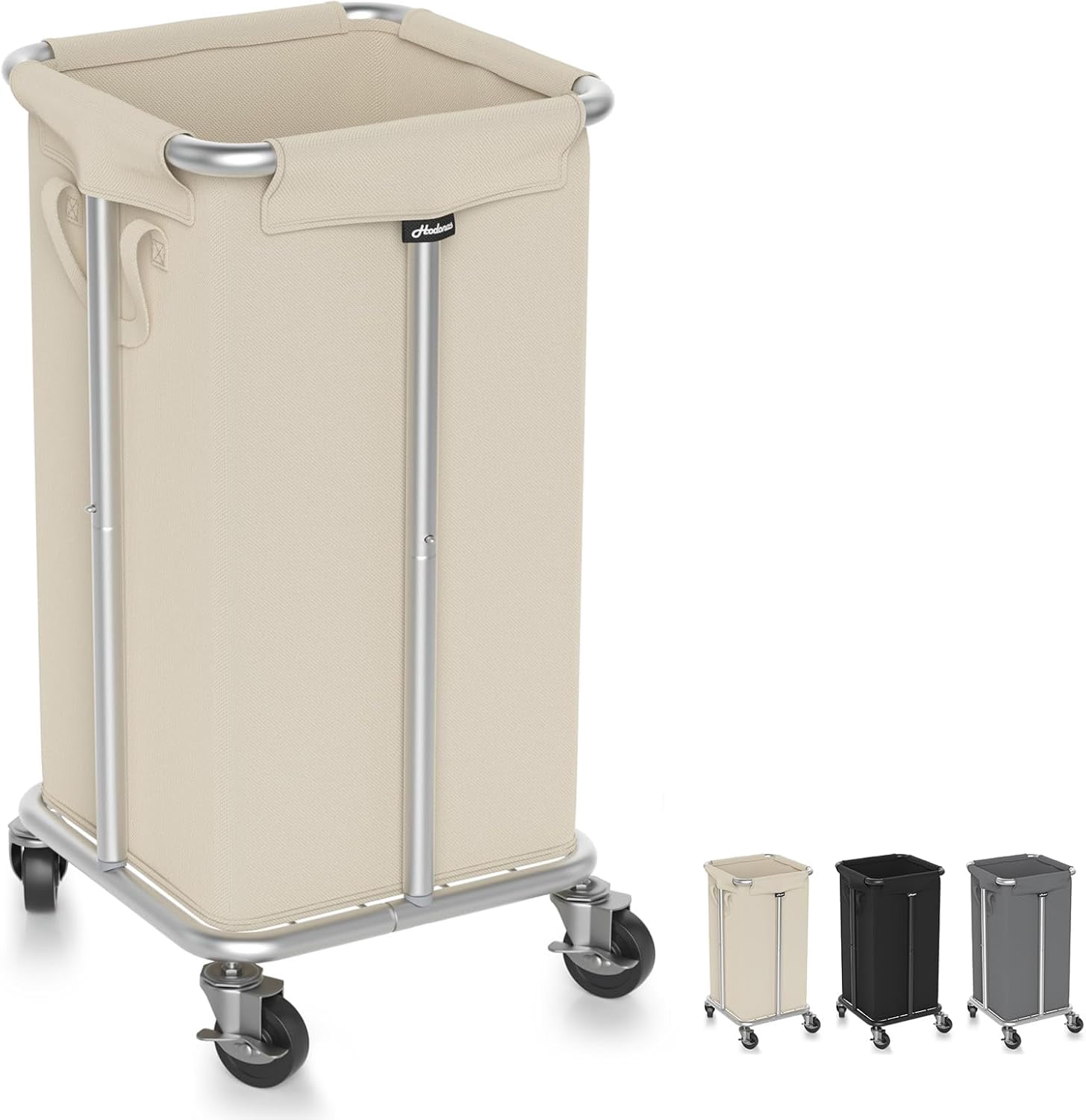 Picture of Basket with Wheels,Rolling Laundry Hamper, Removable and Machine ...