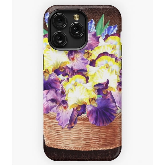 Basket With Iris Flowers Art M2992 Phone Case for iPhone 17 16 15 14 13 12 11 Pro Max