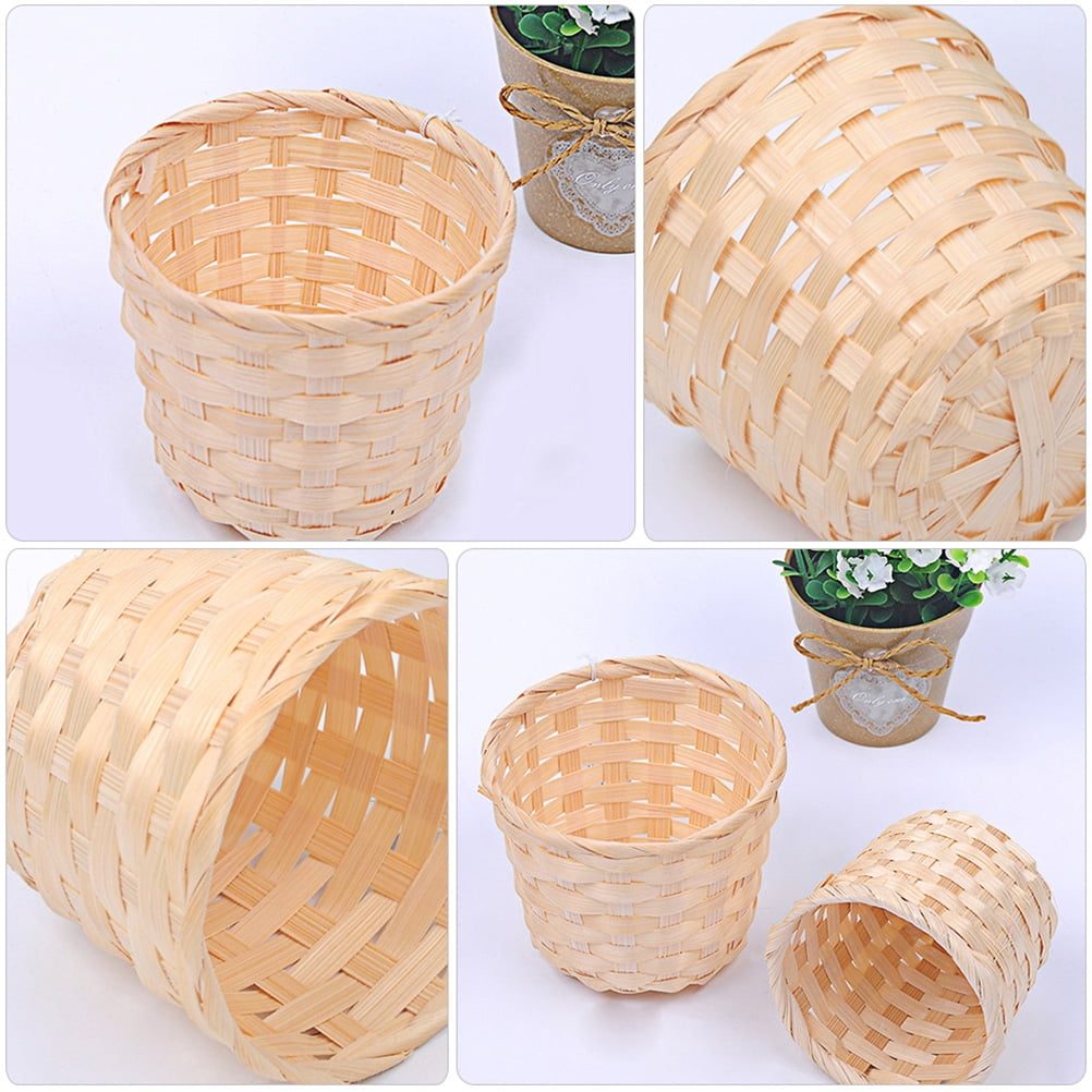 Basket Woven Baskets Flower Wicker Vase Rattan Decorative Storage Hand ...