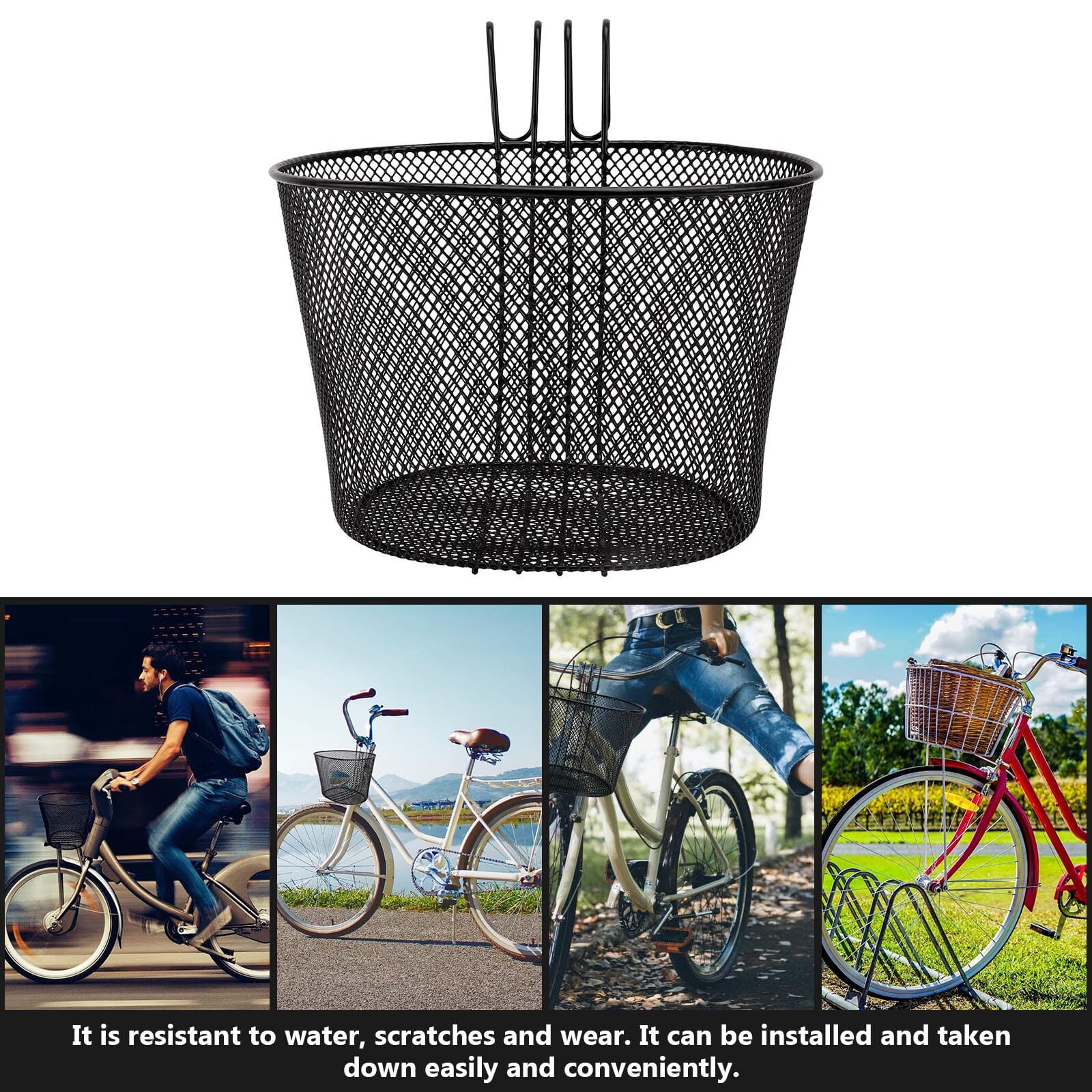 Basket for Bike, Bike Wire Basket, Detachable Front Bike Basket