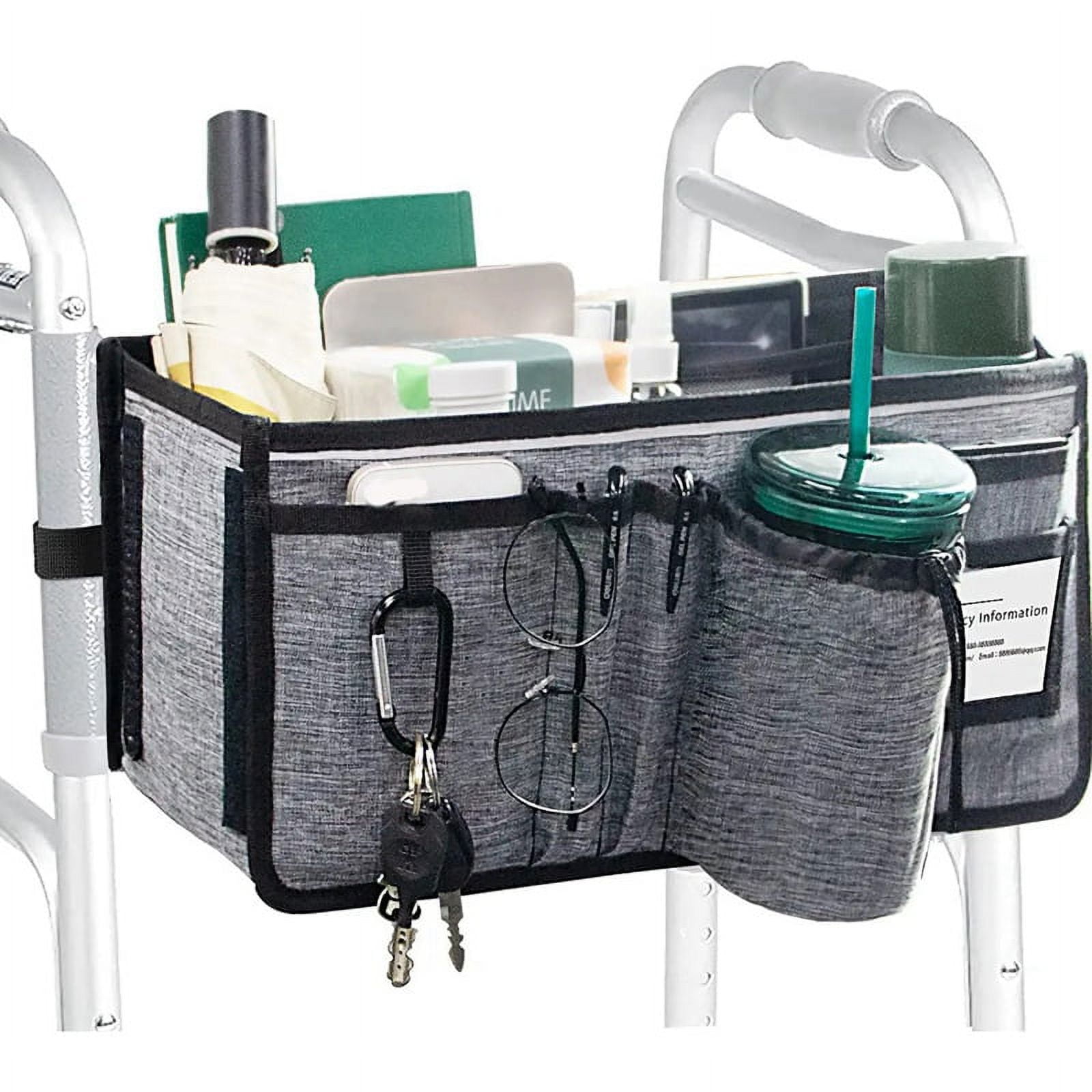 Basket for Walker Ravmix Walker Accessories Bag with Cup Holder Walker Basket for Folding Walker Hands Free Storage Bag Walmart Business Supplies
