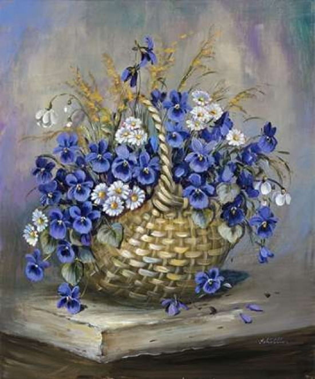 Basket in blue Canvas Art - Katharina Schottler (20 x 24)