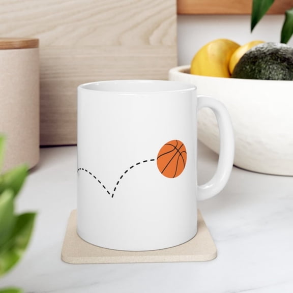 BasketBall Ceramic Mug oz, bball mug, hoops, bounce, basket, ball mug, baller mug,.