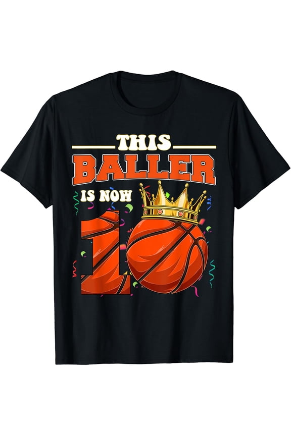 Basketball 10Th Birthday Shirt Girl Boy Bball 10 Years Old T-Shirt Size S-5XL