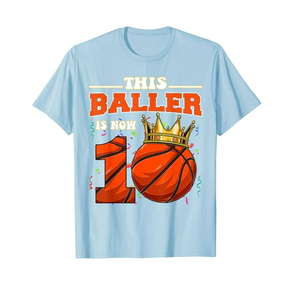 Basketball 10th Birthday Shirt Girl Boy Bball 10 Years Old T-Shirt 10th Birthday Party Tee