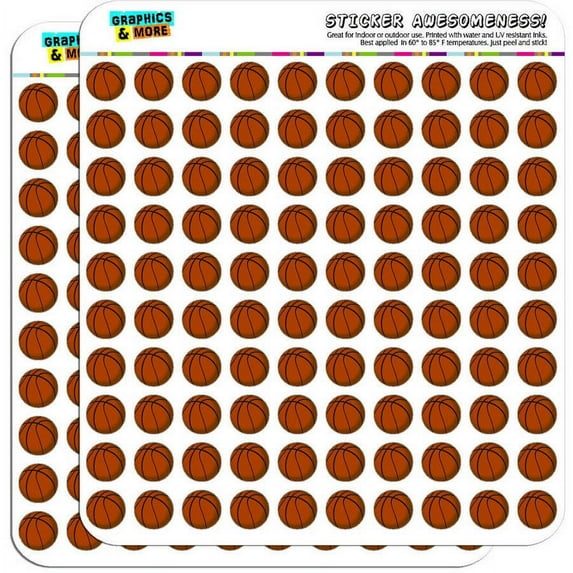 Basketball 200 1/2" (0.5") Planner Calendar Scrapbooking Crafting Stickers