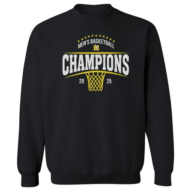 Basketball 2025 Champions Apparel - Wolverine Fans Unisex Crewneck Sweatshirt (Black, Small)