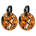 thumbnail image 1 of Basketball 2pcs PU Leather Round Bag Tags Suitcase Handbag Tags with Privacy Cover and Name ID Tag for Travel Luggage, Handbags, Backpacks, School Bags, 1 of 6