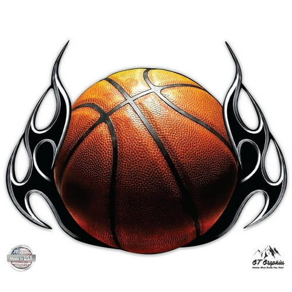 Basketball - 3" Vinyl Sticker - For Car Laptop I-Pad Phone Helmet Hard Hat - Waterproof Decal