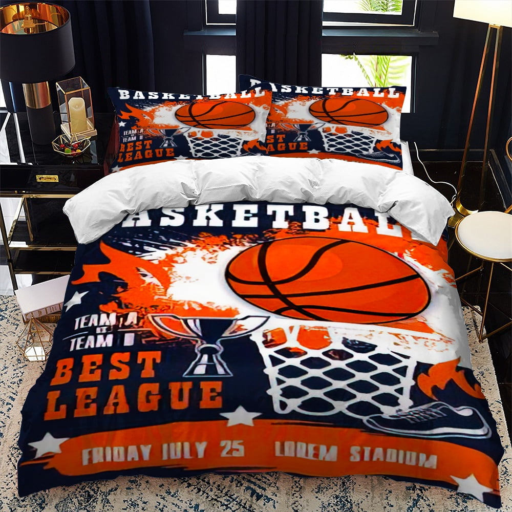 Basketball Pattern Print Duvet Cover Bedding Set