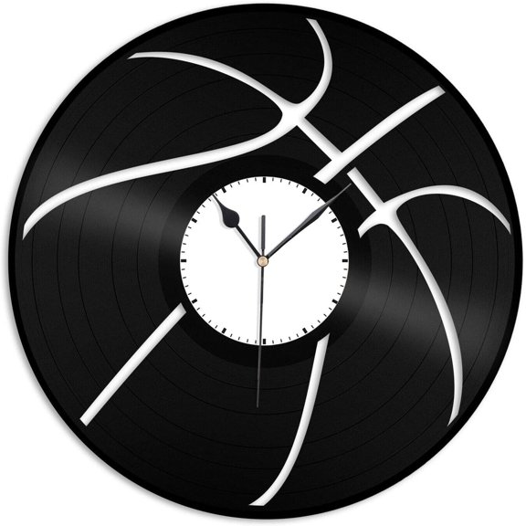 Basketball 3D Wall Clock Vinyl Wall Clock,Vinyl Record Clock Wall Art Unique Room Decorations Handmade Gift