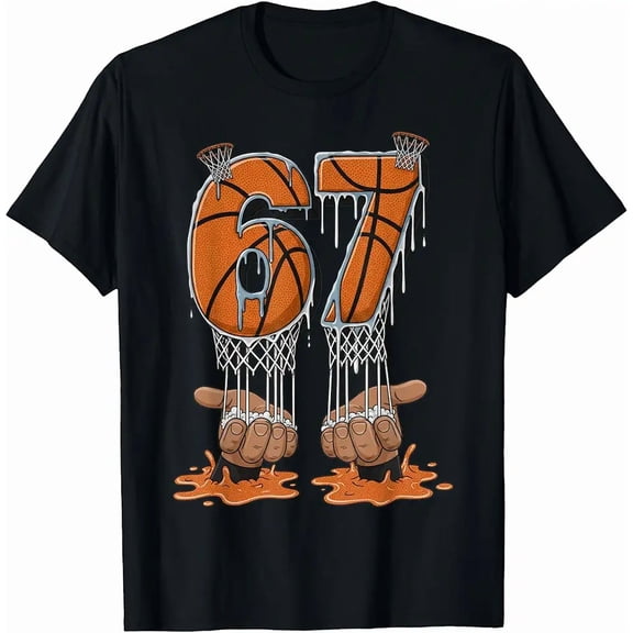 Basketball 67 Six Seven Funny Gen Alpha Meme Drip T-Shirt